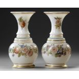 A PAIR OF FRENCH OPALINE VASES, 19TH CENTURY