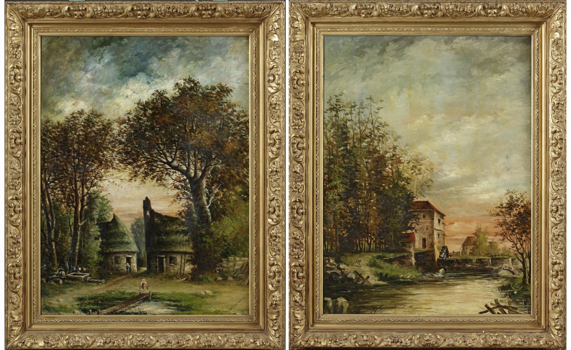 A PAIR OF FRENCH OIL PAINTINGS, LATE 19TH CENTURY