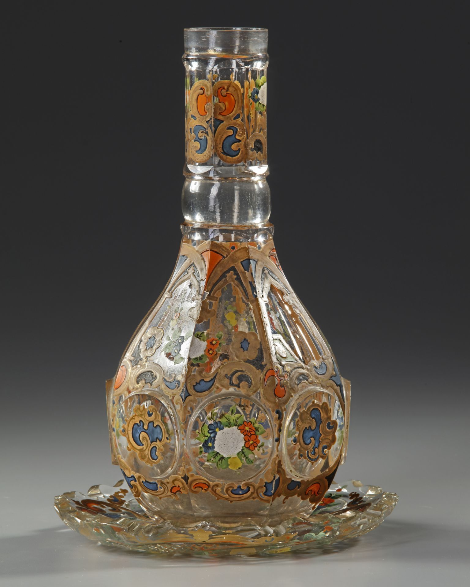 A BOHEMIAN CUT-GLASS HUQQA BASE, LATE 19TH CENTURY - Image 2 of 4