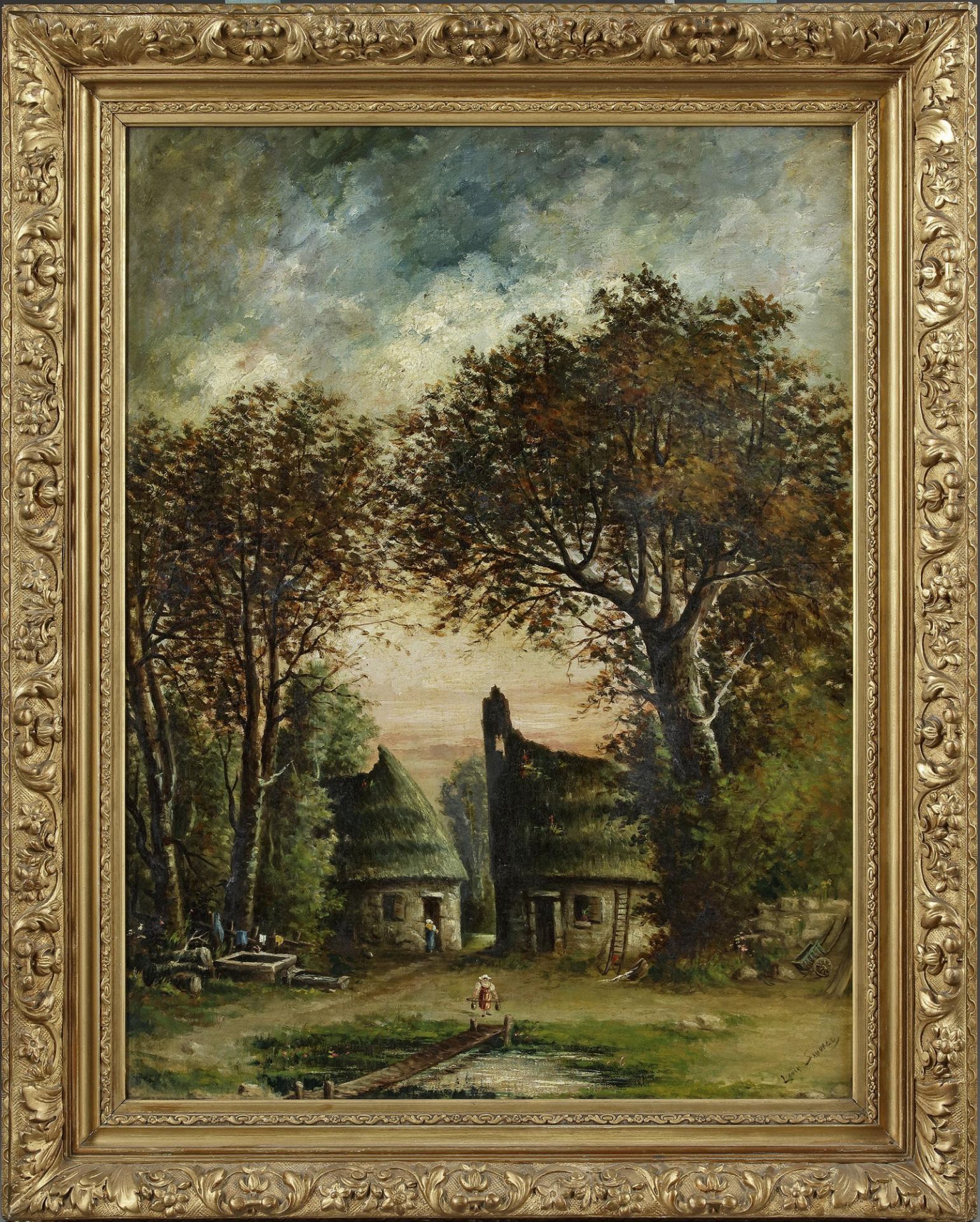 A PAIR OF FRENCH OIL PAINTINGS, LATE 19TH CENTURY - Image 3 of 3