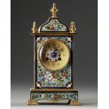 A FRENCH ORMOLU AND CHAMPLEVÉ ENAMEL MANTEL CLOCK, 19TH CENTURY