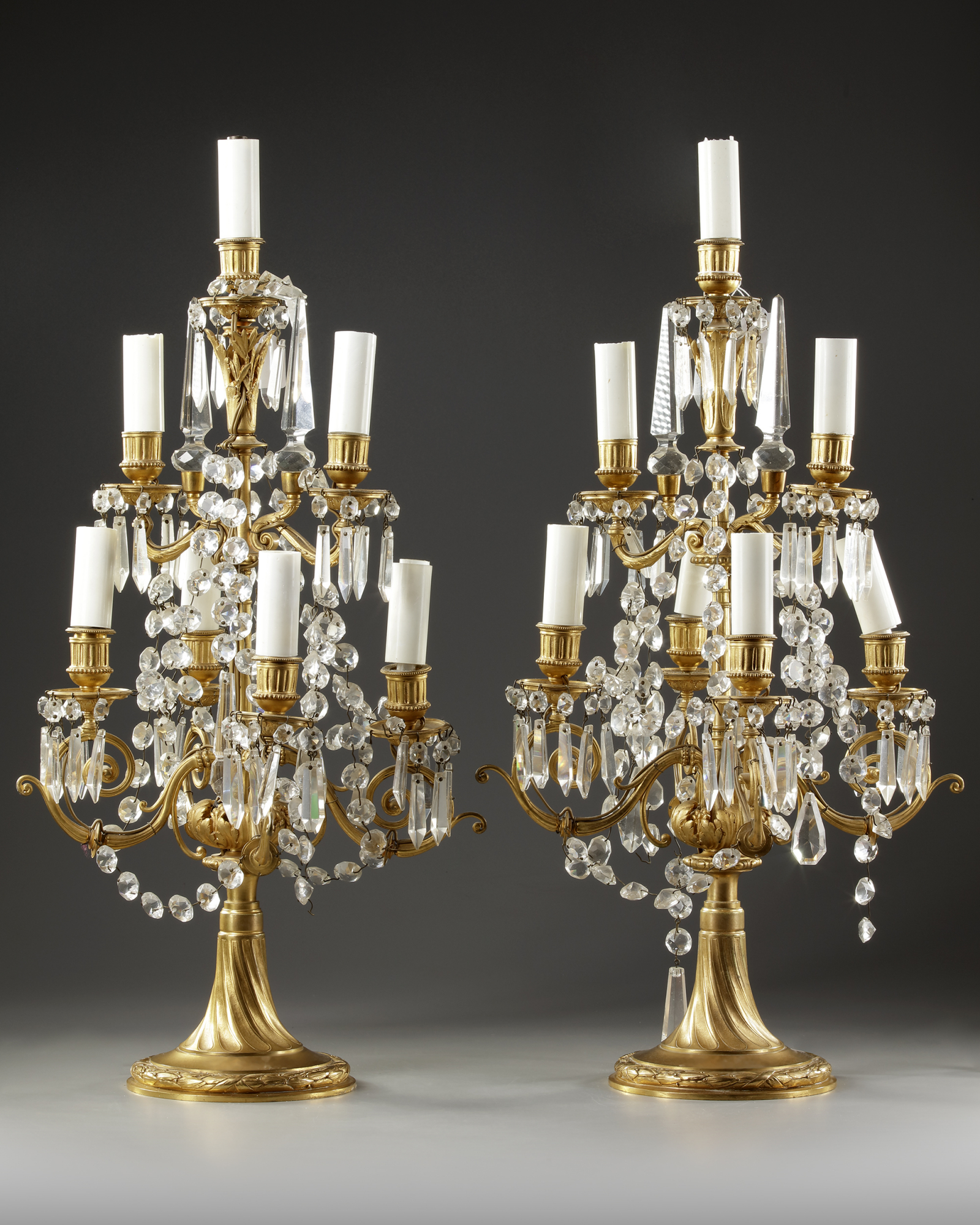 A PAIR OF FRENCH GIRANDOLES, LATE 19TH CENTURY