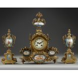 A FRENCH CLOCK SET, 19TH CENTURY