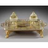 A FRENCH GILDED INKWELL, 19TH CENTURY