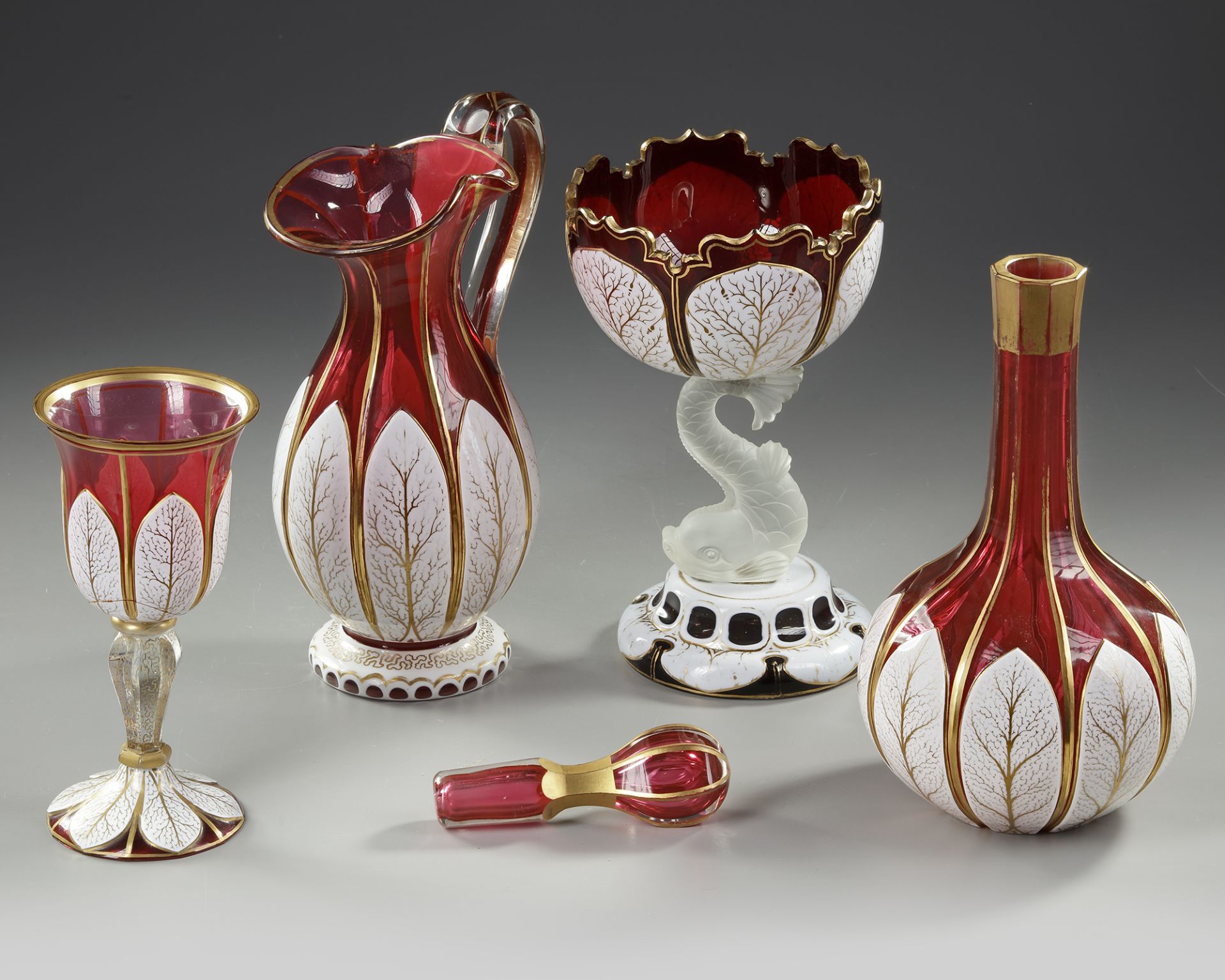 A SET OF BOHEMIAN CRYSTAL OVERLAY, LATE 19TH CENTURY - Image 2 of 3