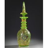 A BOHEMAIN CRYSTAL BALUSTER CARAFE, LATE 19TH CENTURY