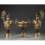 A GILDED BRONZE SET, FRANCE, 19TH CENTURY