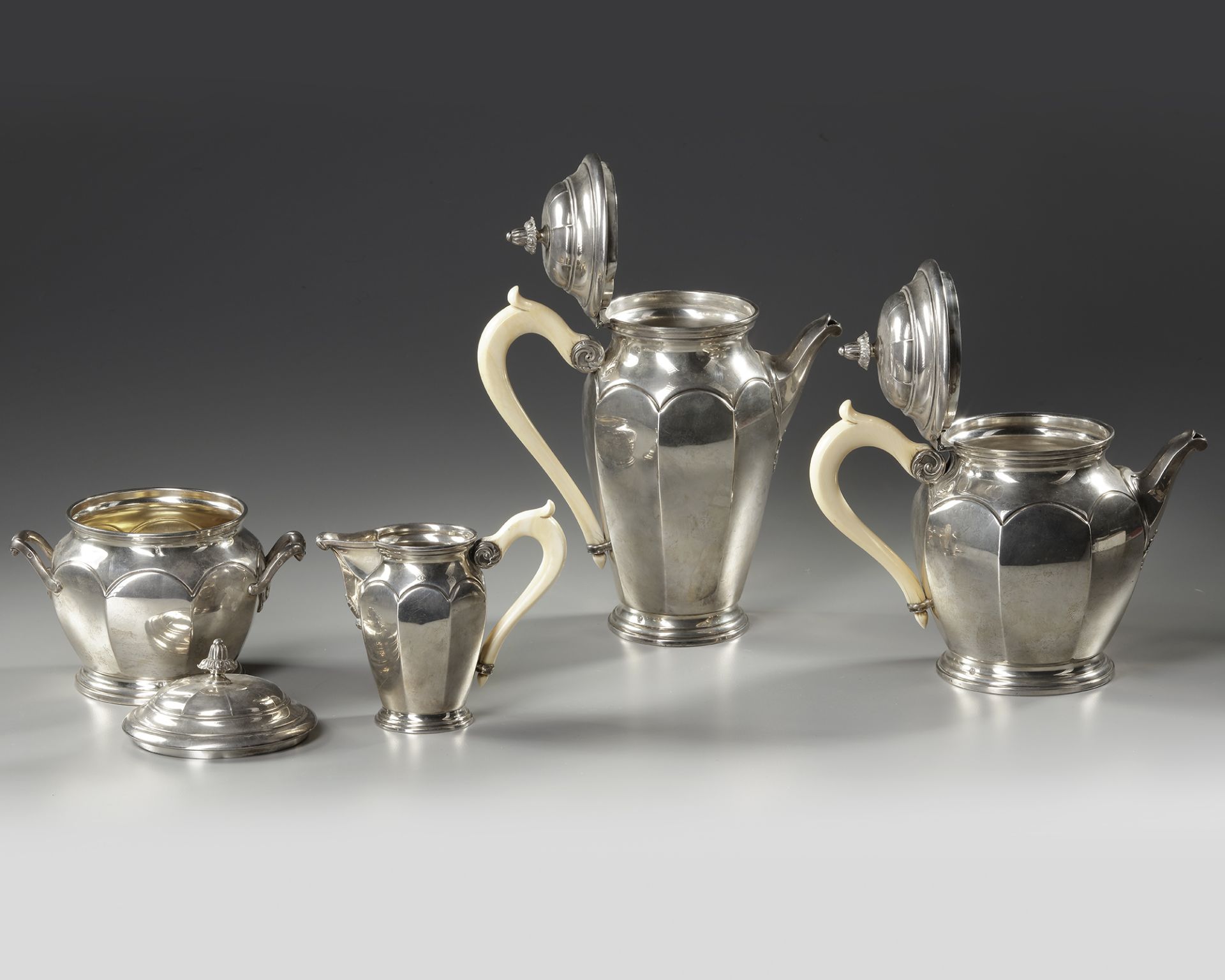 A FRENCH SILVER TEA AND COFFEE SET, 19TH CENTURY - Image 2 of 3