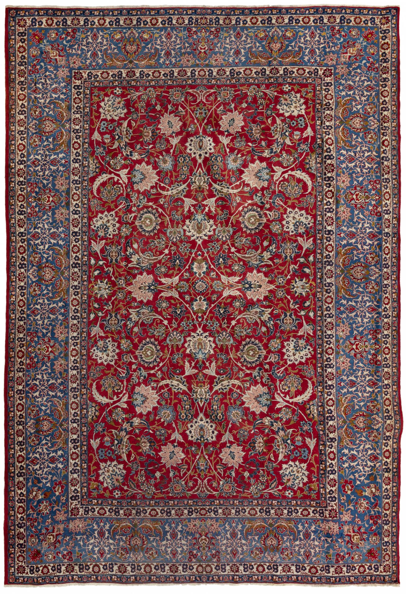 A LARGE AND FINE ISFAHAN WITH SILK CARPET,1920