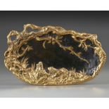 A FRENCH GILT AND BROWN PATINATED PLATE, LATE 19TH CENTURY