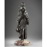 A BRONZE STATUE OF A LADY, DEMETRE CHIPARUS, 20TH CENTURY