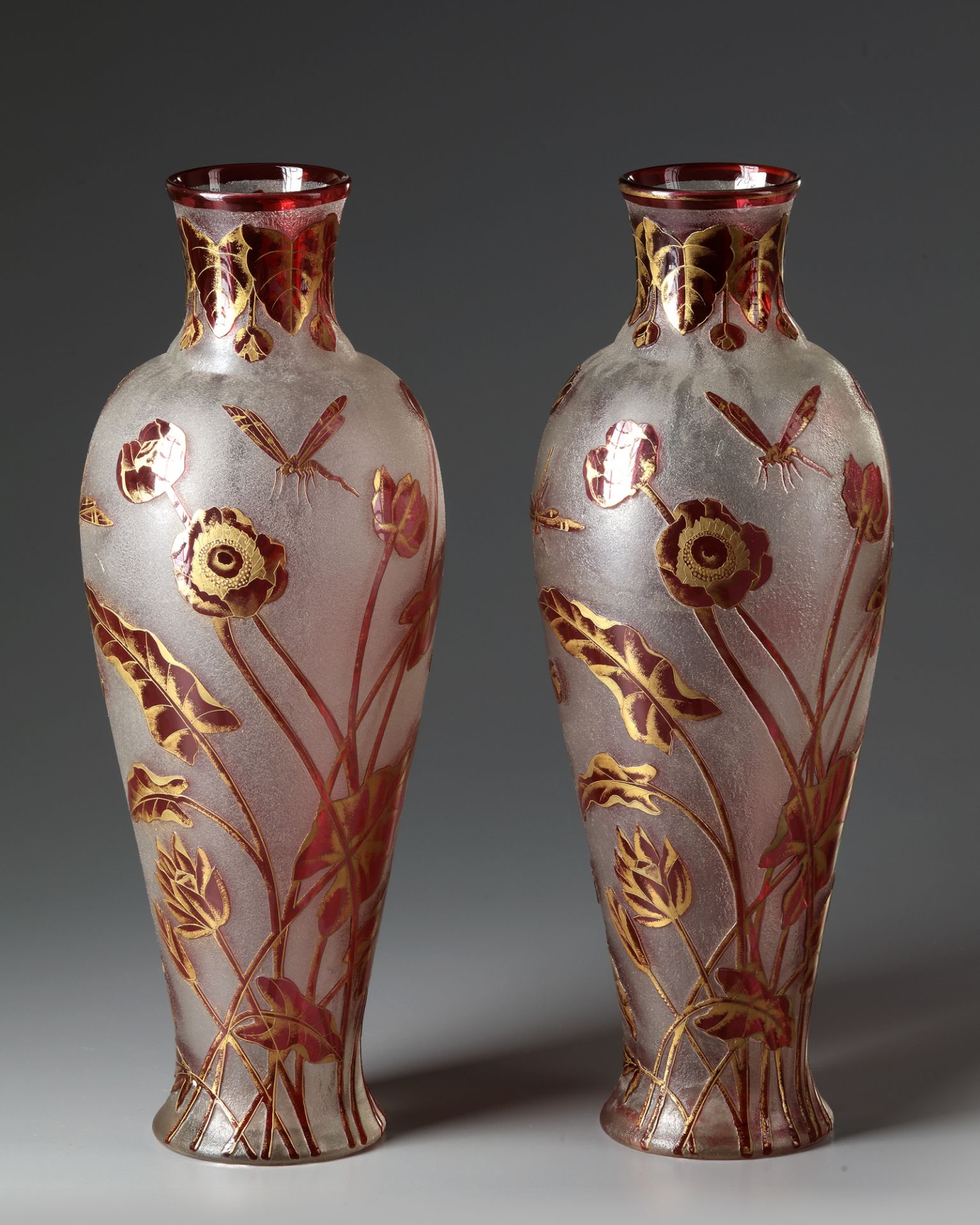 A PAIR OF CRYSTAL VASES, LATE 19TH CENTURY - Image 2 of 3