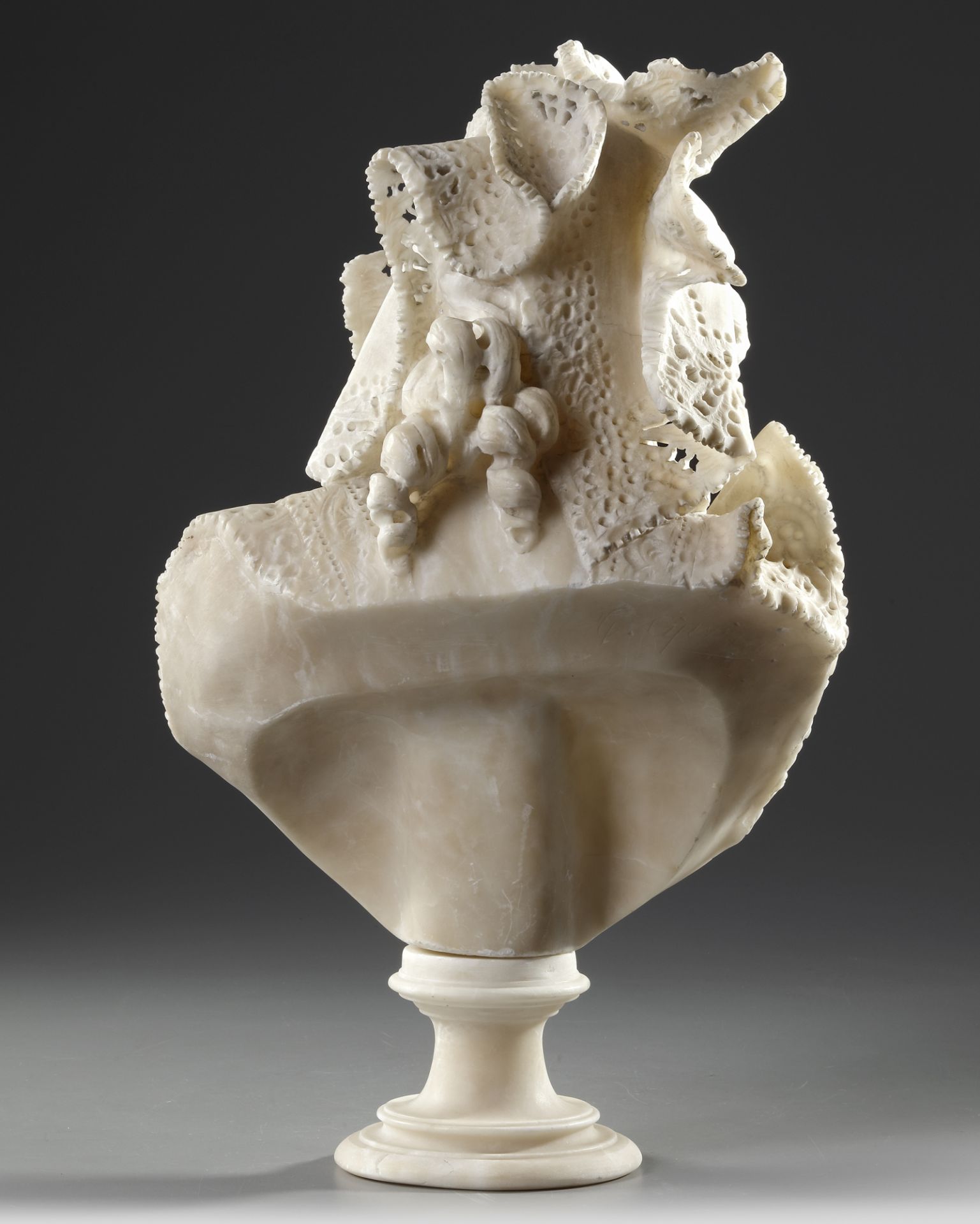 AN ALABASTER BUSTE, LATE 19TH CENTURY - Image 4 of 5