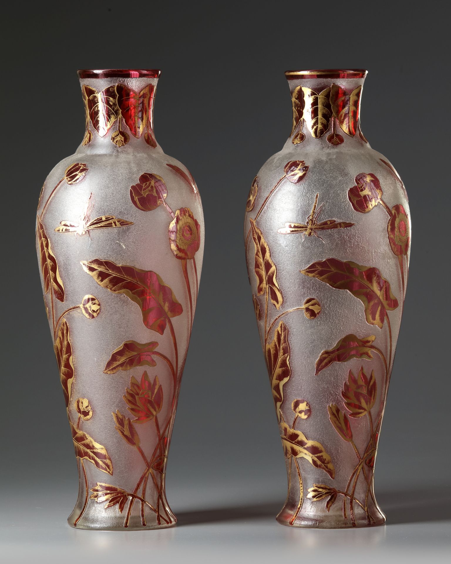 A PAIR OF CRYSTAL VASES, LATE 19TH CENTURY - Image 3 of 3