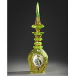 A BOHEMAIN CRYSTAL BALUSTER CARAFE, LATE 19TH CENTURY