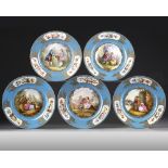 A SET OF SEVRES PLATES, LATE 19TH CENTURY