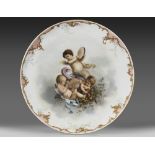 A FRENCH PORCELAIN PLATE, LATE 19TH CENTURY