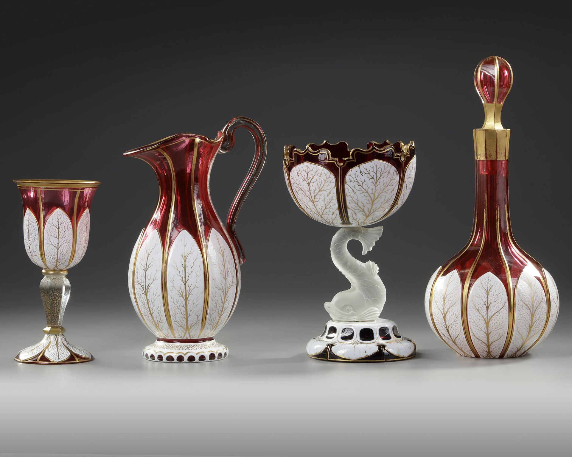 A SET OF BOHEMIAN CRYSTAL OVERLAY, LATE 19TH CENTURY - Image 3 of 3