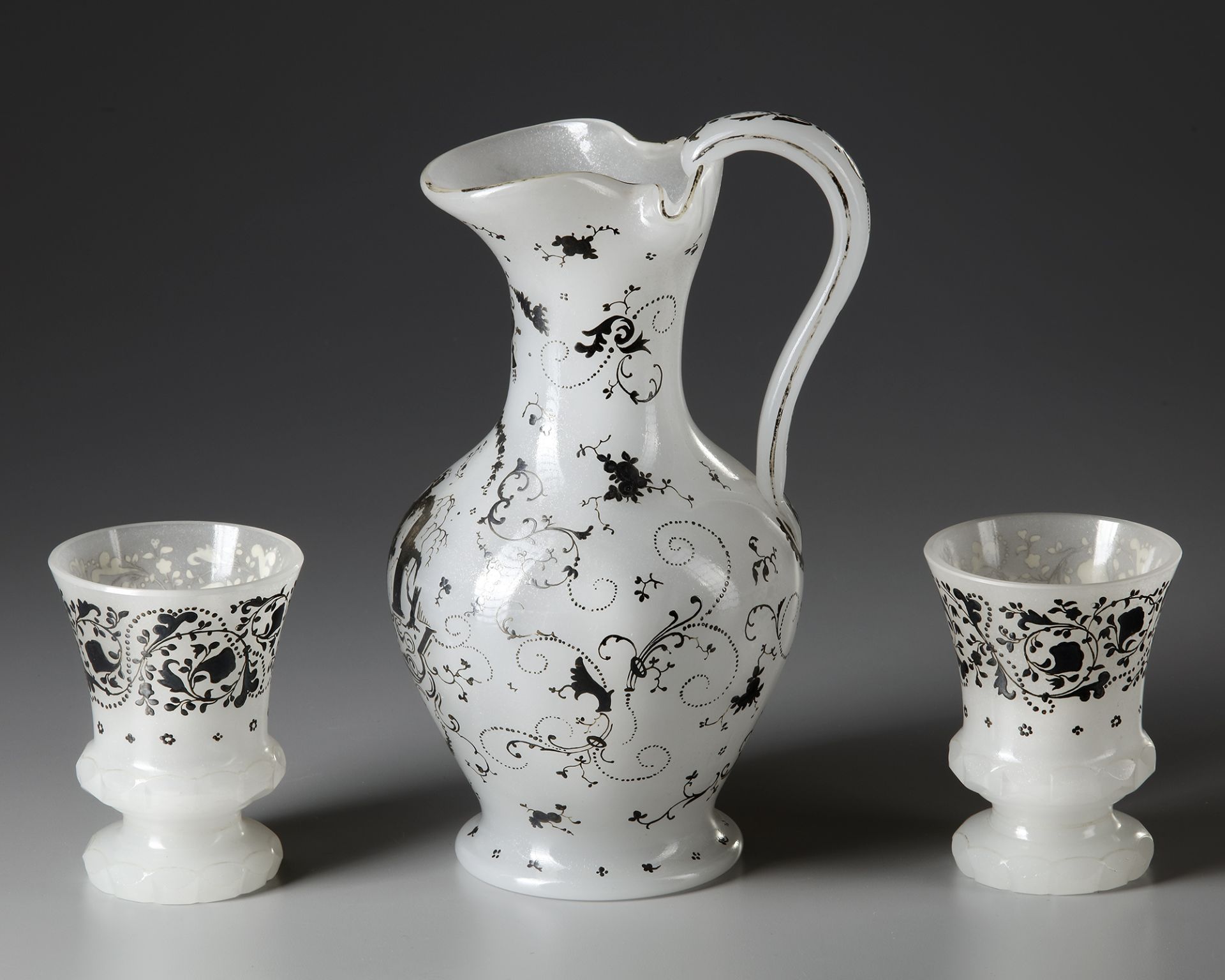 A WHITE OPALINE SET, FRANCE, LATE 19TH CENTURY - Image 3 of 3