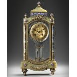 A FRENCH ORMOLU AND CHAMPLEVÉ ENAMEL MANTEL CLOCK, 19TH CENTURY