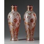 A PAIR OF CRYSTAL VASES, LATE 19TH CENTURY