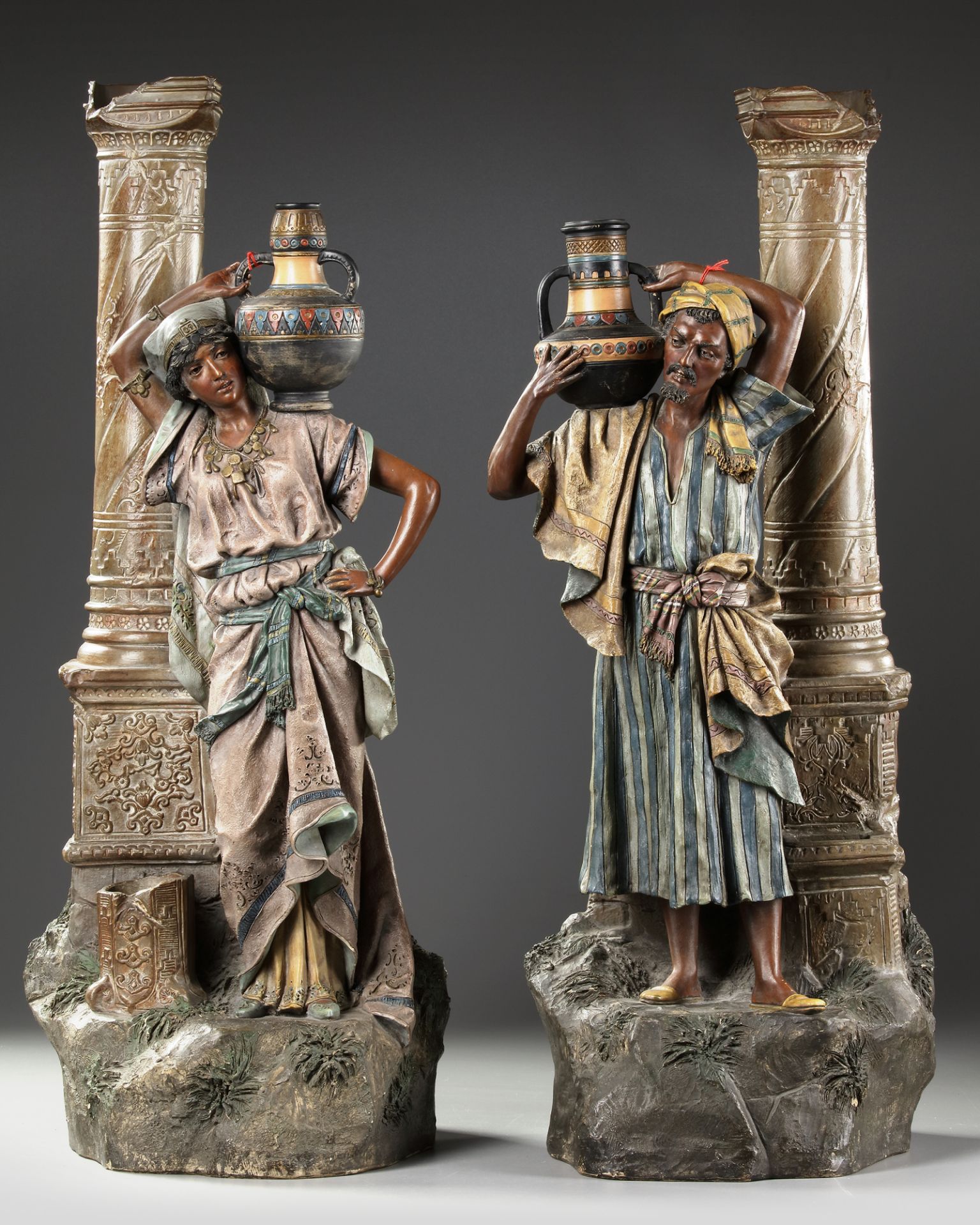 A PAIR OF AUSTRIAN 'ORIENTAL SCHOOL' STATUES, LATE 19TH CENTURY