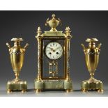 A FRENCH ORMOLU AND CHAMPLEVÉ CLOCK SET, CIRCA 1880