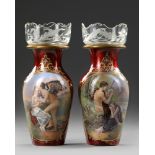 A PAIR OF RED ENAMEL VASES, AUSTRIA, 19TH CENTURY