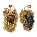 A PAIR OF ART NOUVEAU APPLIQUES, 2OTH CENTURY