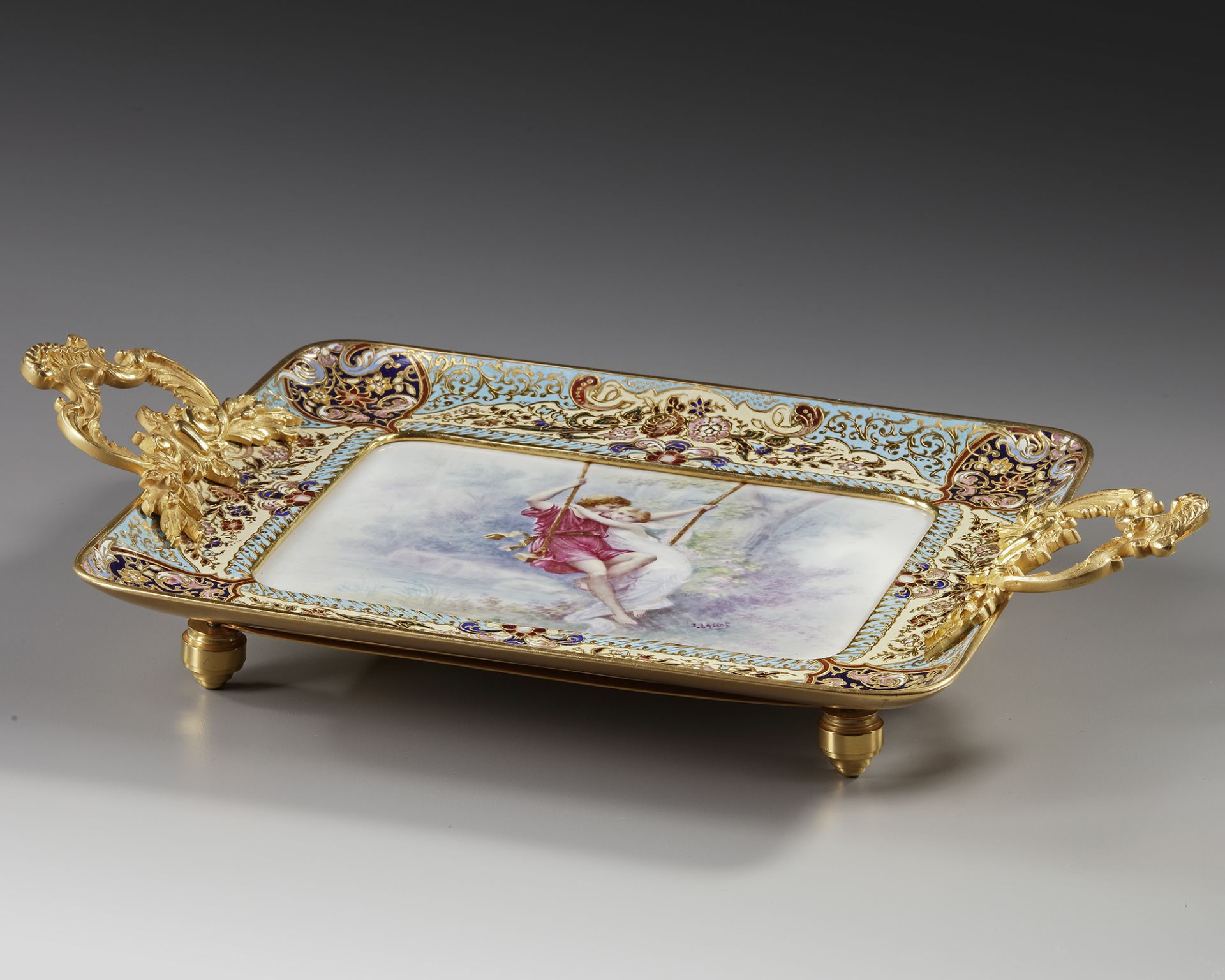 A FRENCH GILT CHAMPLEVÉ ENAMEL DRESSER STAND, 19TH CENTURY - Image 3 of 3