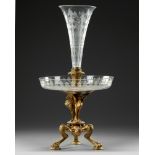 A CRYSTAL AND ORMOLU CENTER PIECE, FRANCE, LATE 19TH CENTURY