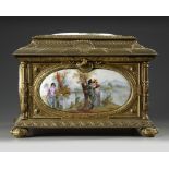 A LARGE JEWELRY BOX, SEVRES PORCELAIN, 19TH CENTURY