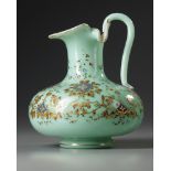 A CLEAR GREEN OPALINE JUG, 19TH CENTURY