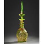 A BOHEMIAN CRYSTAL BALUSTER CARAFE, LATE 19TH CENTURY