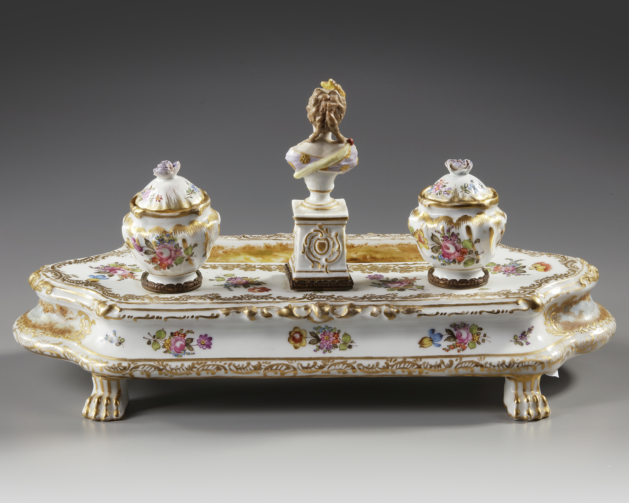 A GERMAN INKWELL SET, LATE 19TH CENTURY - Image 3 of 4