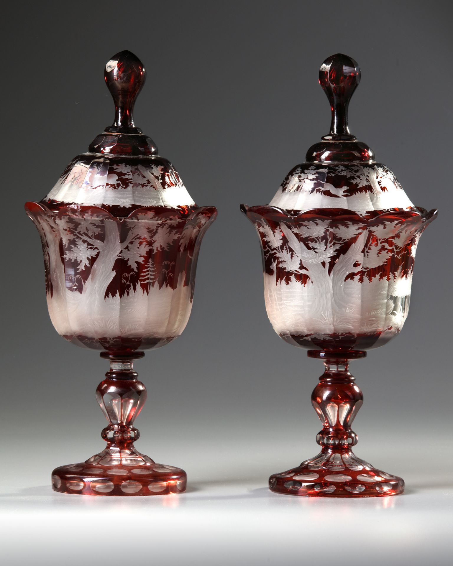 A PAIR OF BOHEMIAN GLASS VASES, LATE 19TH CENTURY - Image 3 of 3