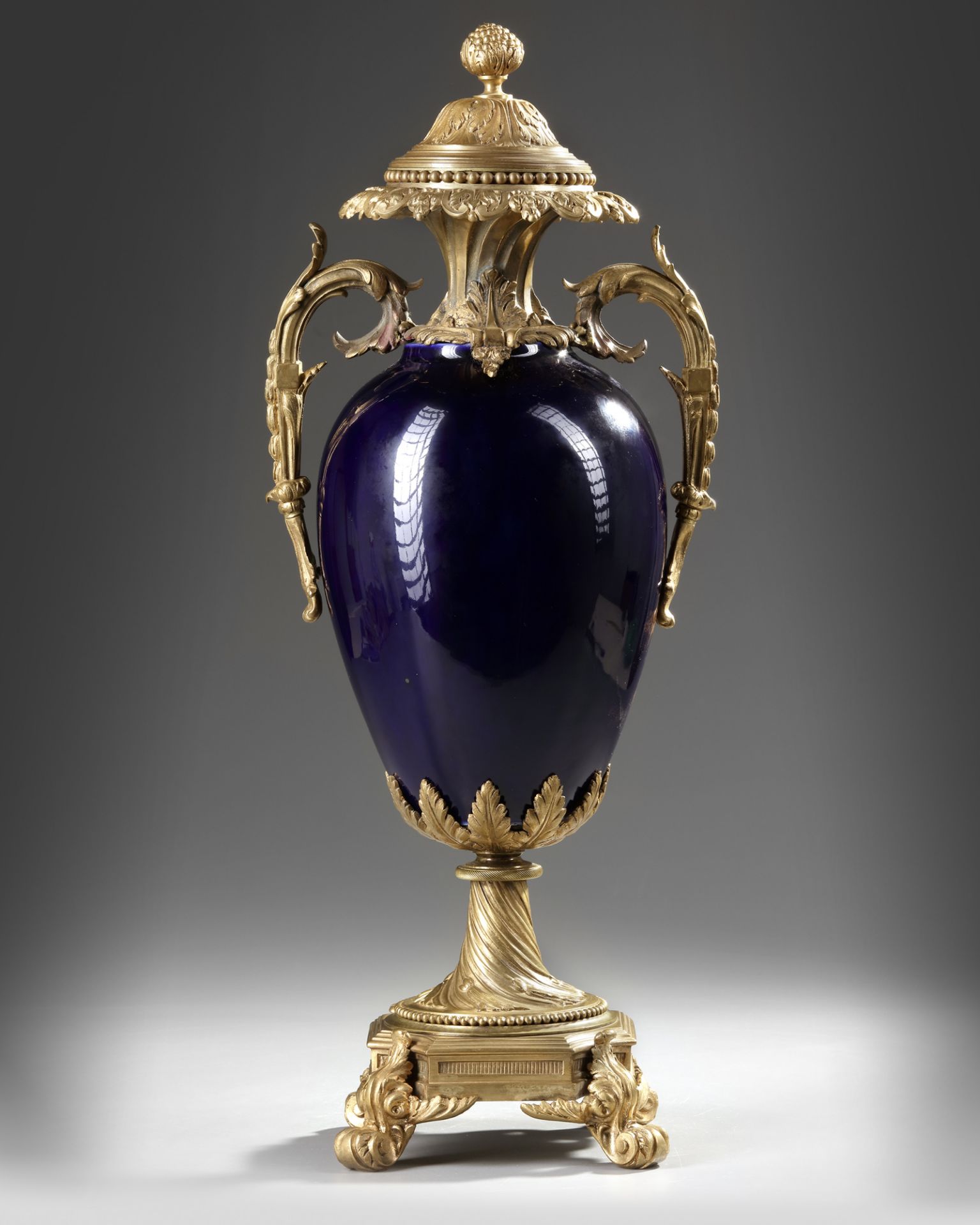 A GILT BRONZE MOUNTED SEVRES STYLE PORCELAIN VASE, 19TH CENTURY - Image 2 of 3