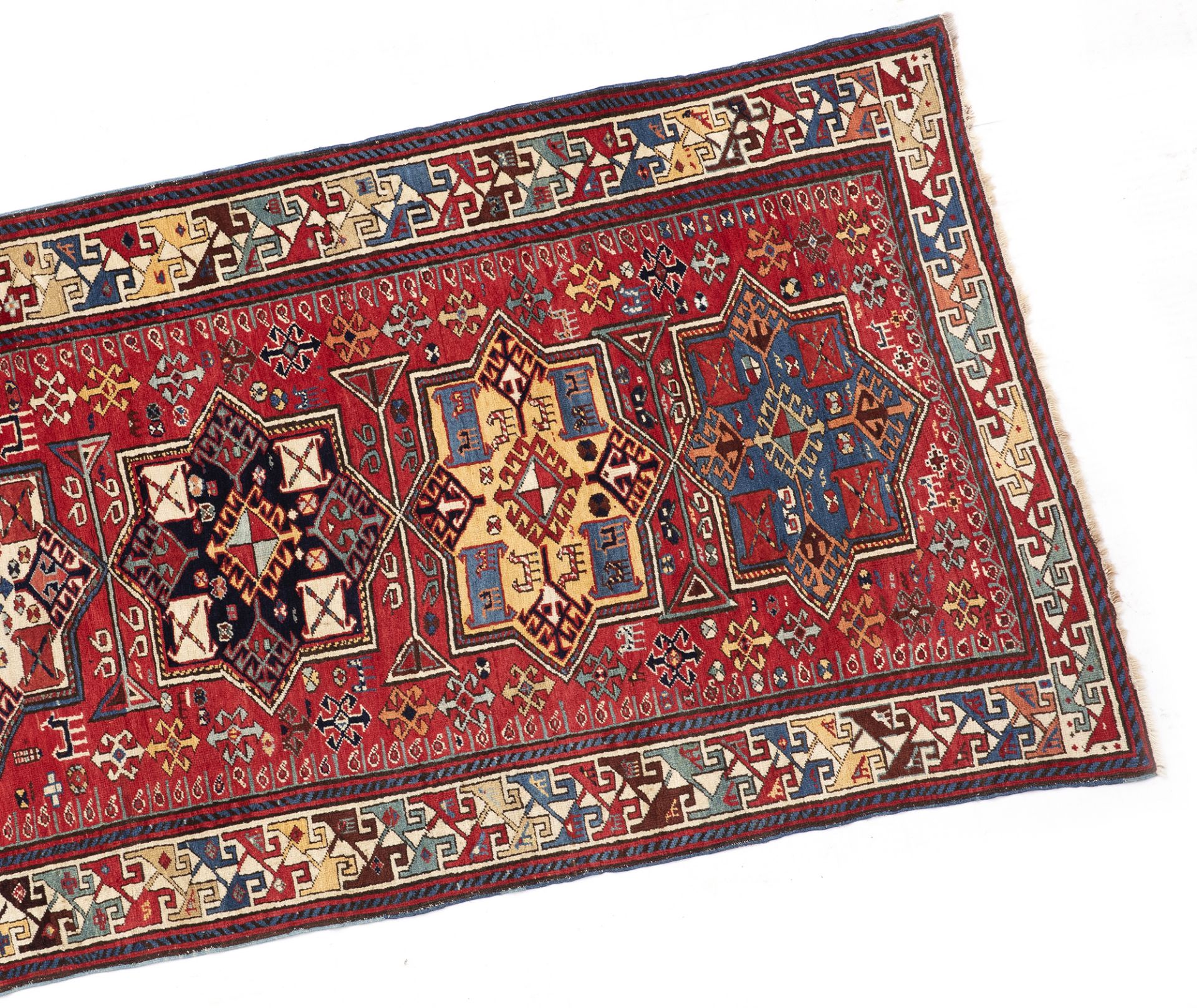 A RARE LARGE AKSTAFA CAUCASIAN RUG, 1970 - Image 4 of 4