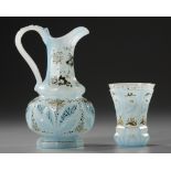 A SET IN CLEAR BLUE OPALINE GLASS, 19TH CENTURY