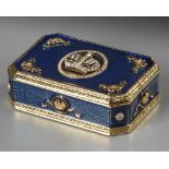 AN ENAMELED GILT METAL TRINKET BOX, 19TH-20TH CENTURY