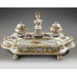 A GERMAN INKWELL SET, LATE 19TH CENTURY