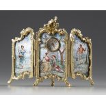 AN AUSTRIAN MINIATURE SCREEN CLOCK, 19TH CENTURY