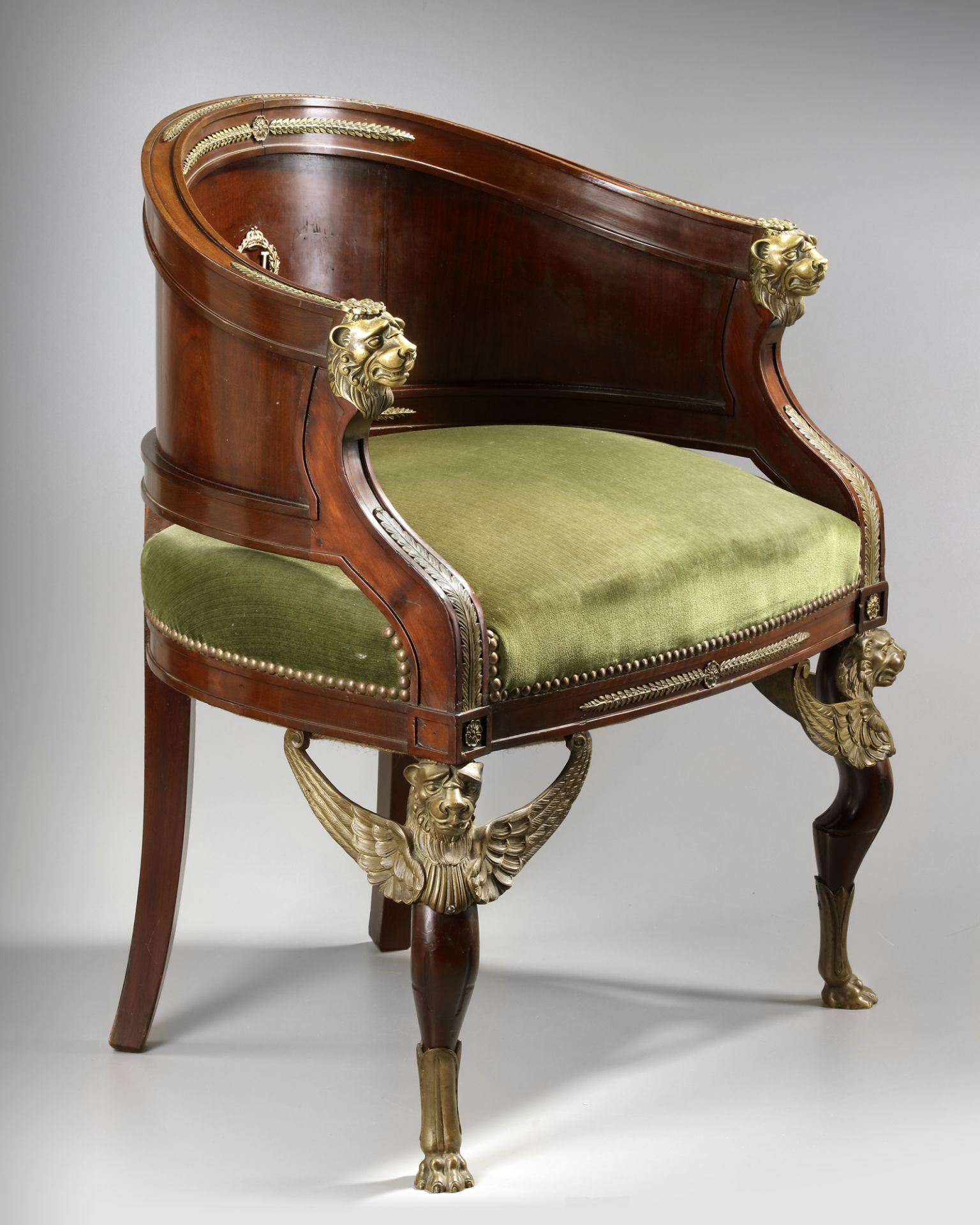 A FRENCH MAHOGANY ARMCHAIR, 19TH CENTURY - Image 4 of 4