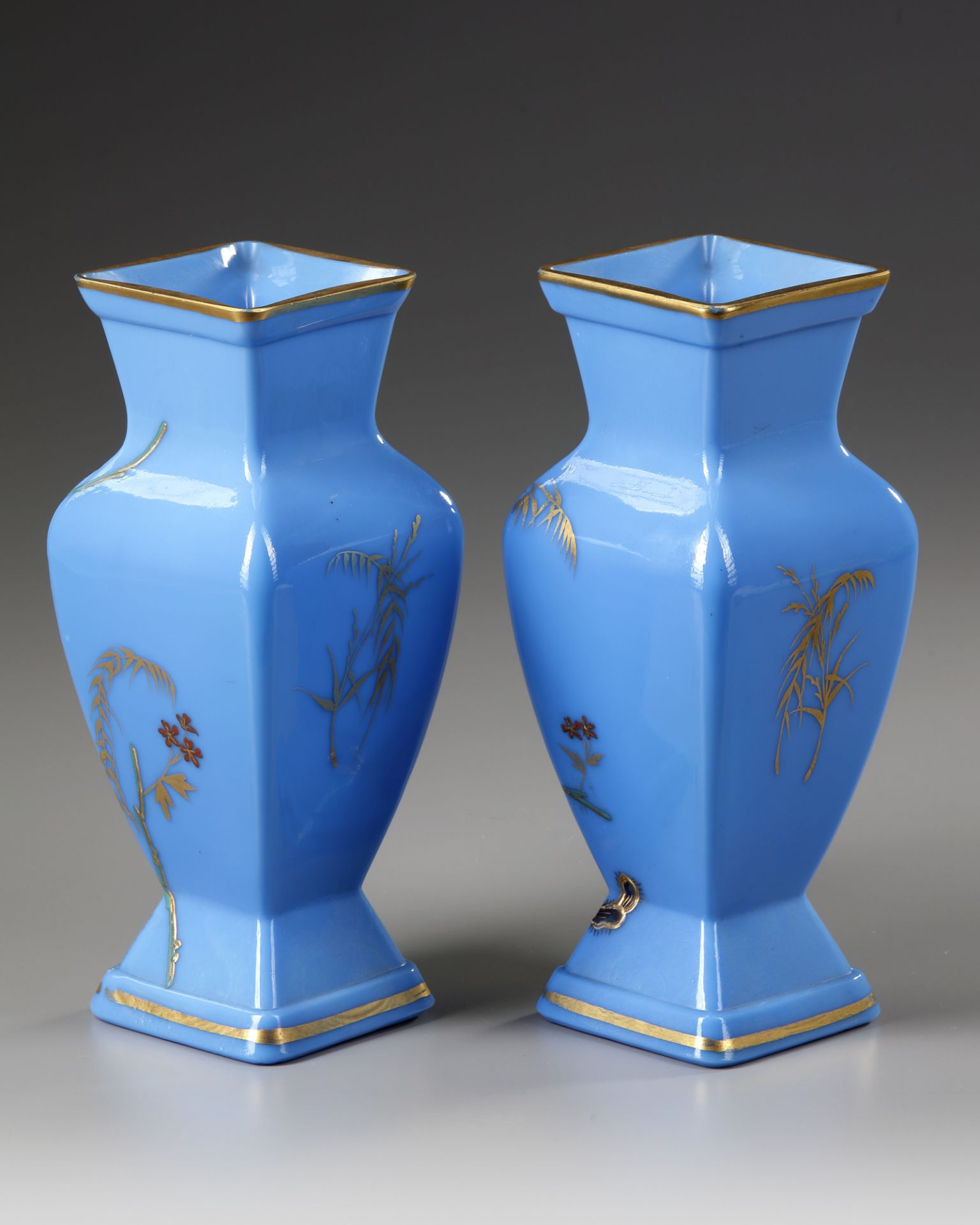 A PAIR OF OPALINE GLASS VASES, LATE 19TH CENTURY - Image 3 of 3