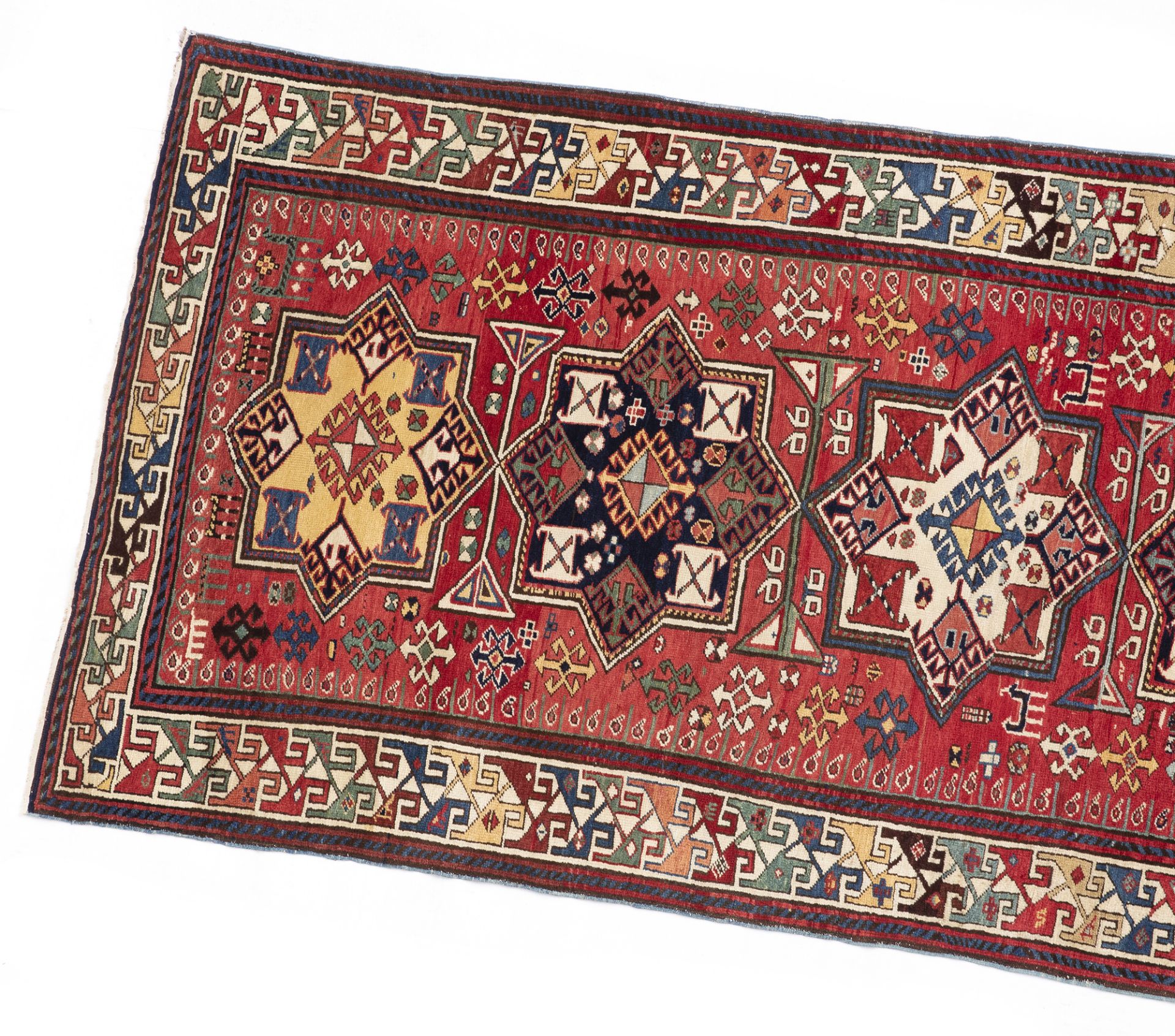 A RARE LARGE AKSTAFA CAUCASIAN RUG, 1970 - Image 3 of 4