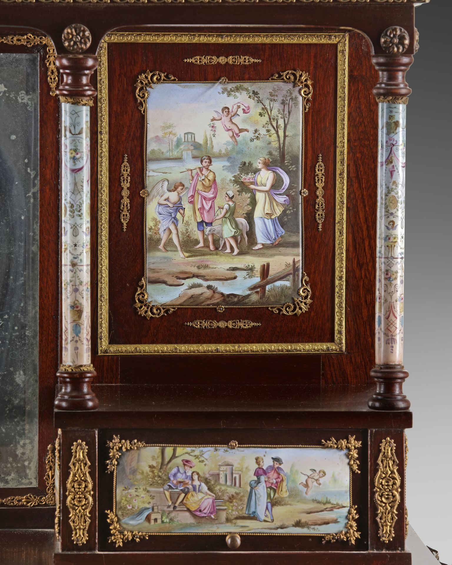 A FRENCH SECRETARY DESK WITH ENAMEL PLAQUES, LATE 19TH CENTURY - Image 6 of 6