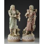 A PAIR OF ROYAL DUX FIGURINES, LATE 19TH CENTURY