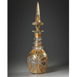 A BOHEMAIN CRYSTAL BALUSTER CARAFE, LATE 19TH CENTURY