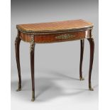 A FRENCH MAHOGANY MARQUETRY GAME TABLE, LATE 19TH CENTURY