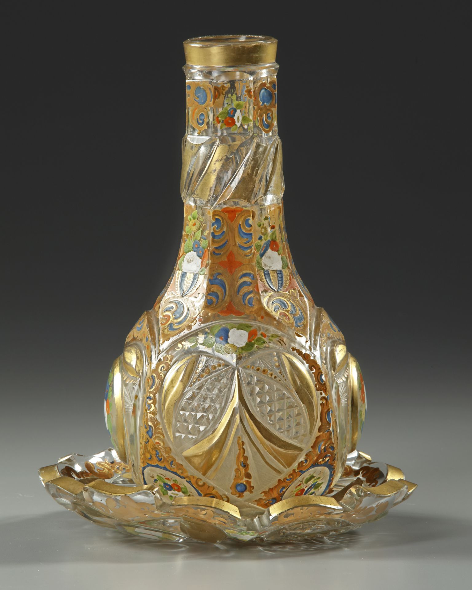 A BOHEMIAN CUT-GLASS HUQQA BASE, LATE 19TH CENTURY - Image 4 of 4